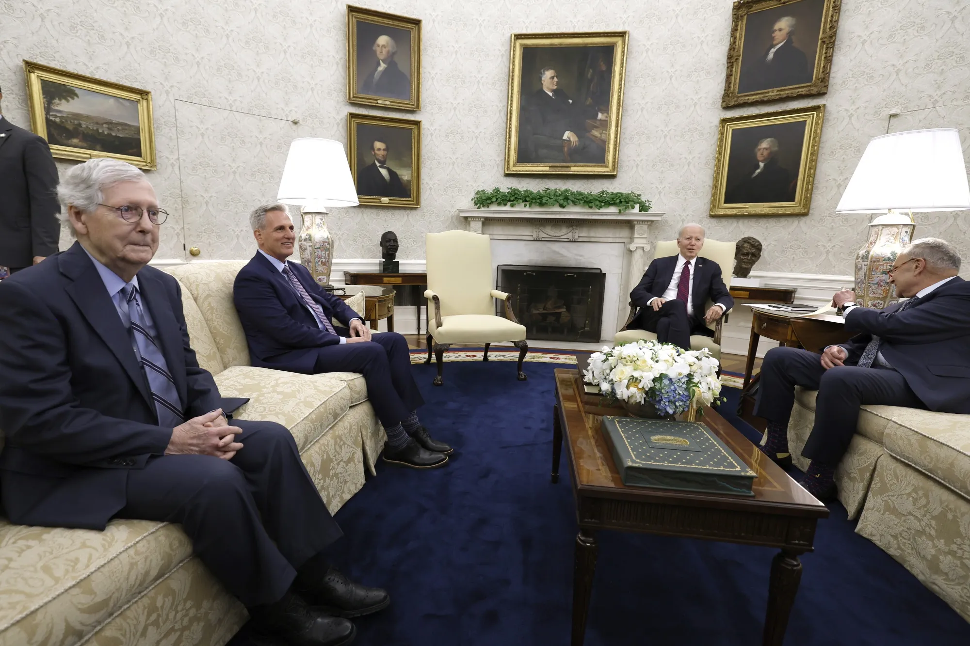 Debt-ceiling negotiations at the White House on May 9.