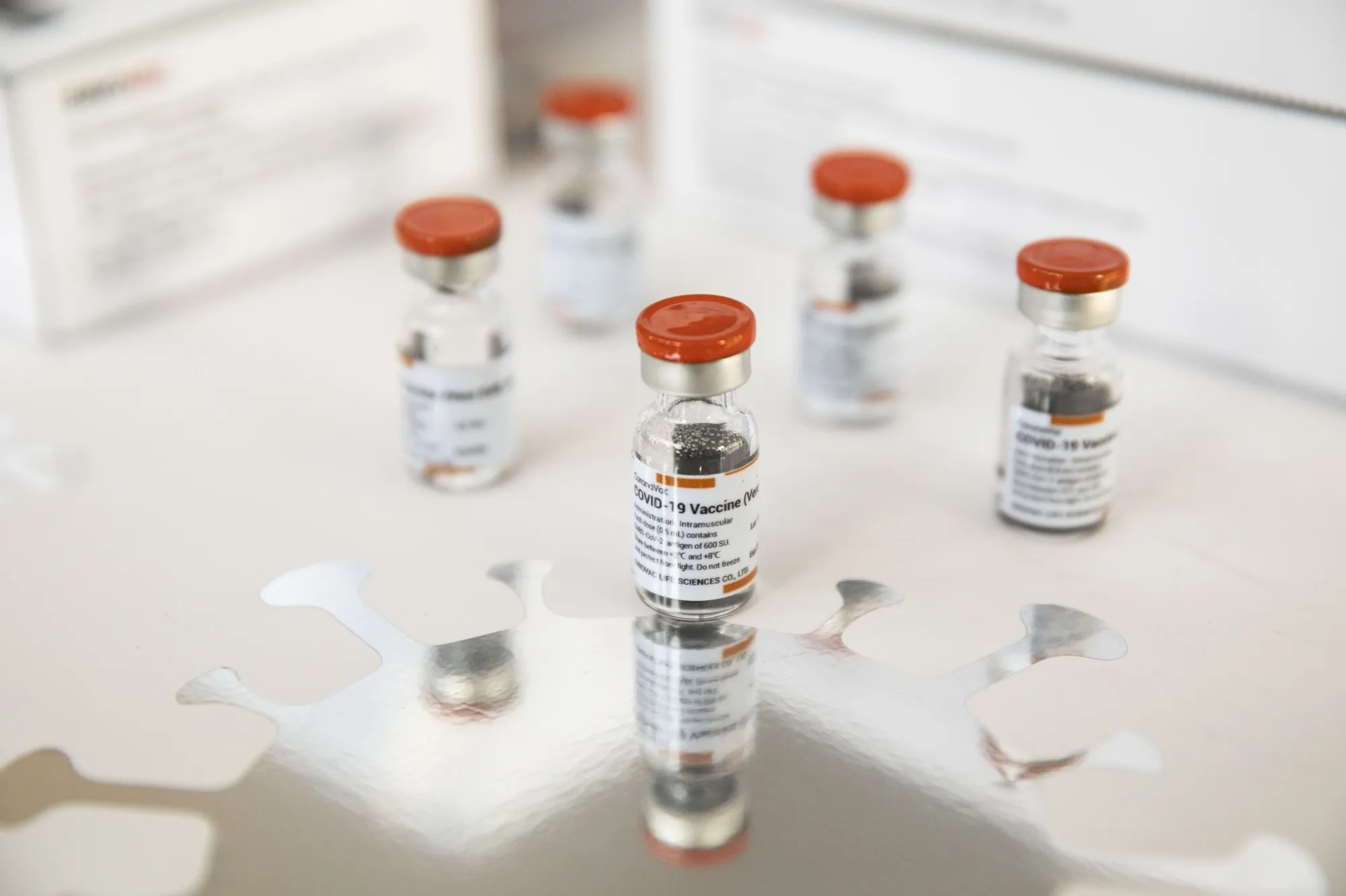 Vials of Sinovac Biotech Ltd. coronavirus vaccines.