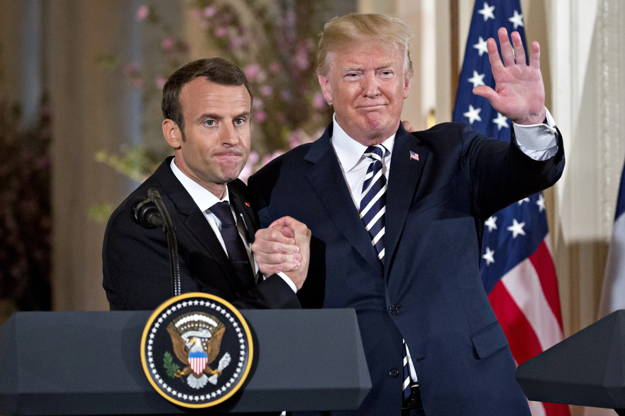 Donald Trump and Emmanuel Macron