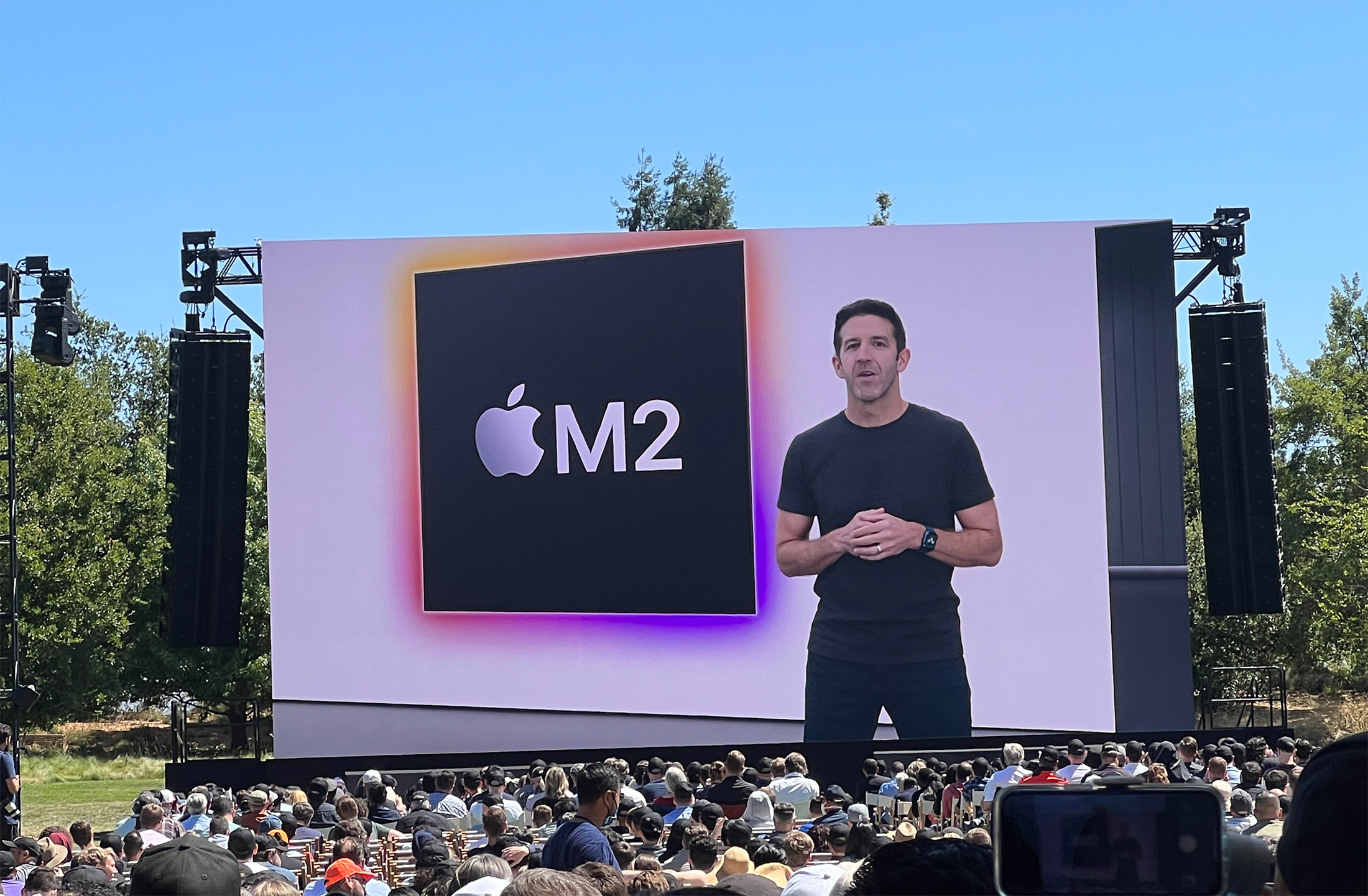 Apple’s M2 chip announcement at WWDC 2022.