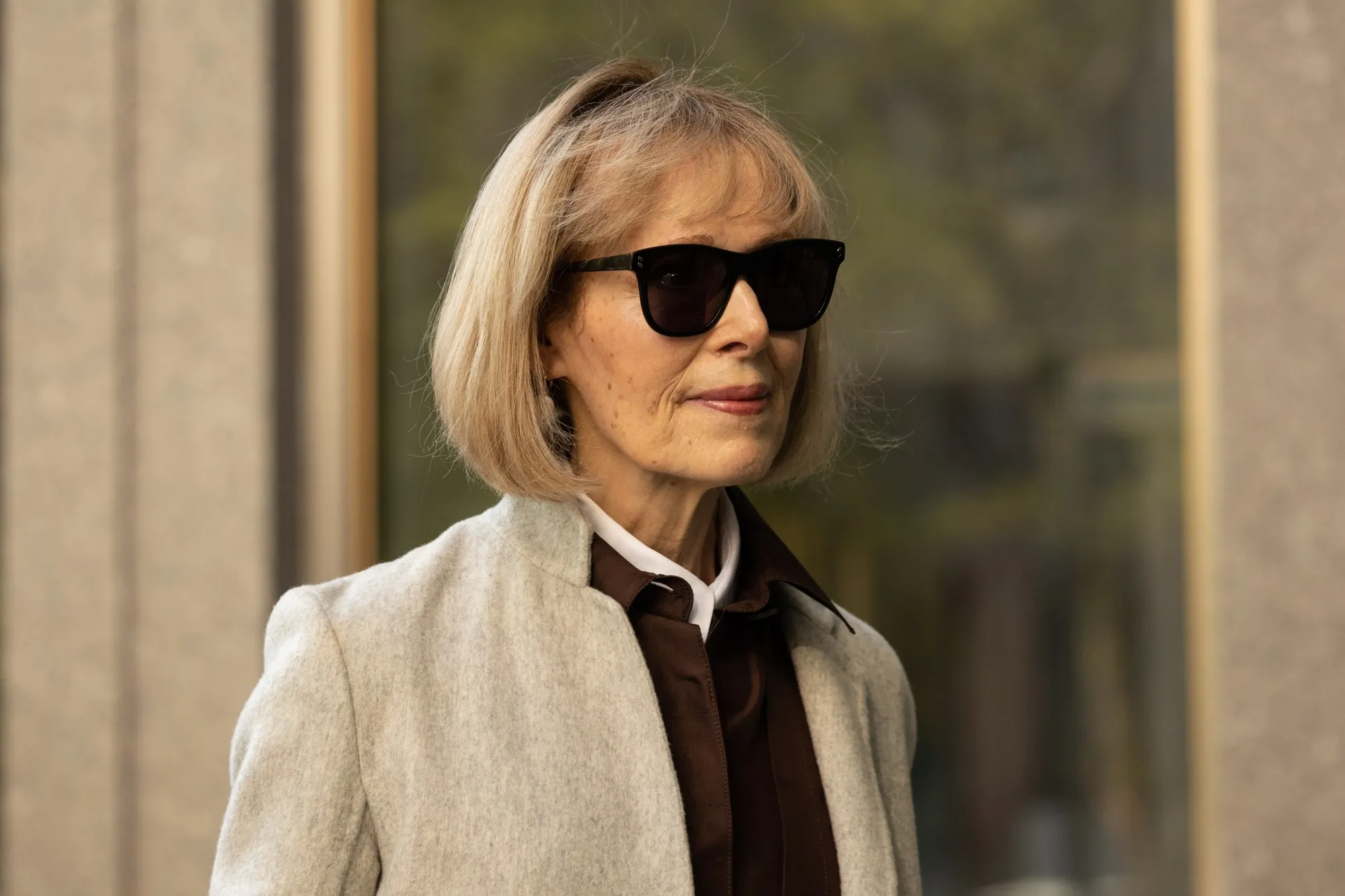 E. Jean Carroll arrives to federal court in New York in April.