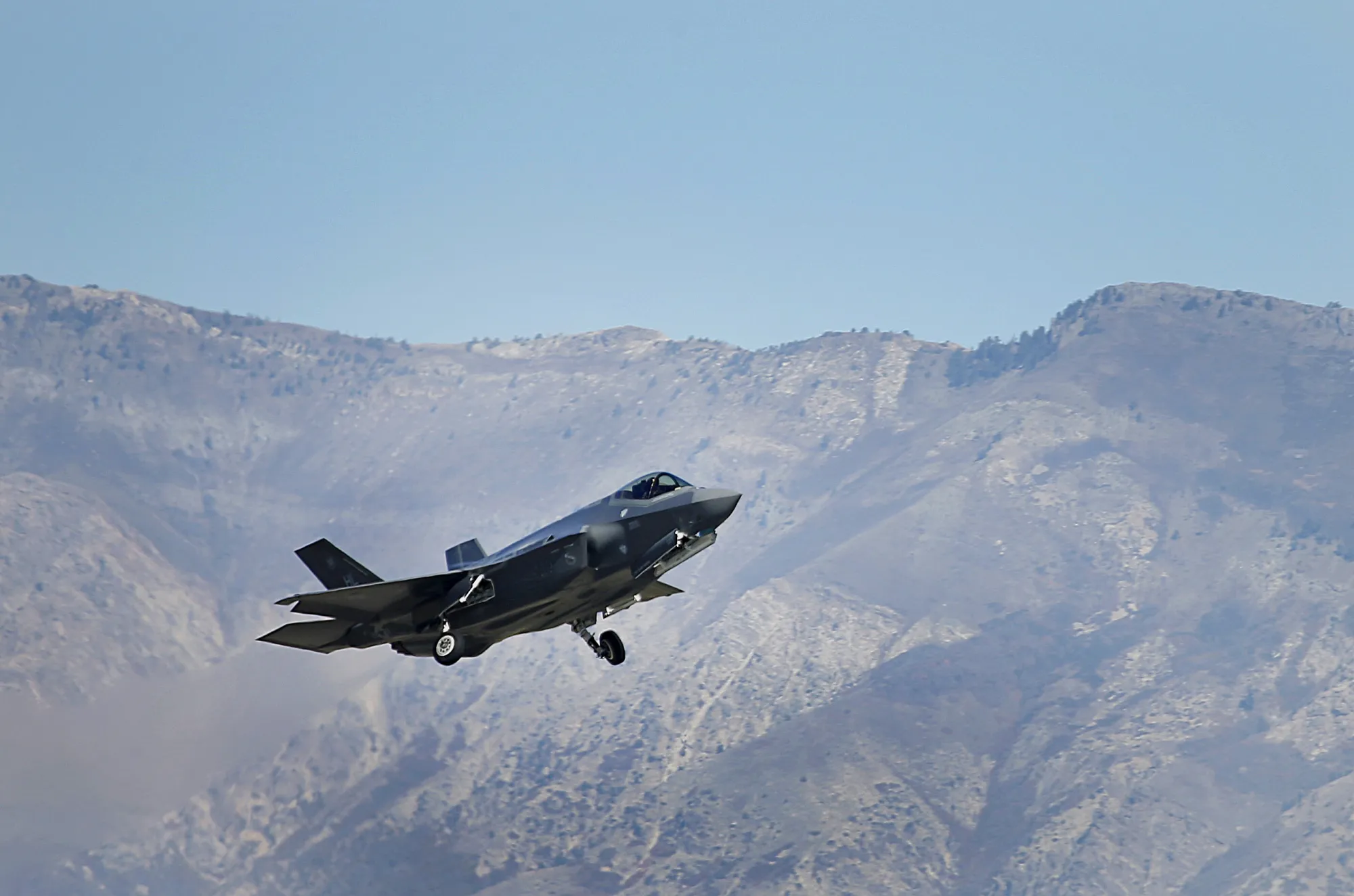 A Lockheed Martin&nbsp;F-35A jet flies during a training mission in Hill Air Force Base, Utah.