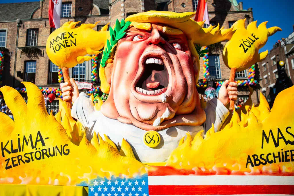 A carnival float of&nbsp;US&nbsp;President Donald Trump during the&nbsp;Rose Monday parade on March 3, 2025, in Dusseldorf, Germany.