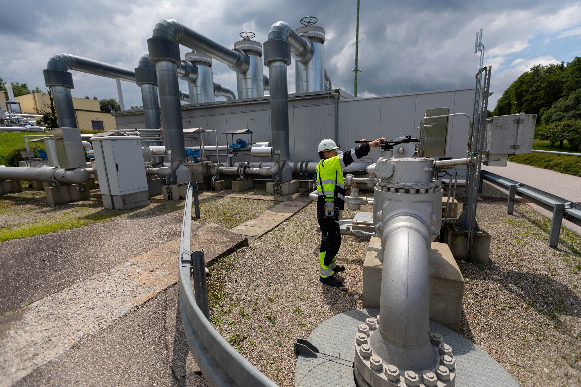 A worker at the Uniper Bierwang Natural Gas Storage Facility in Muhldorf, Germany.