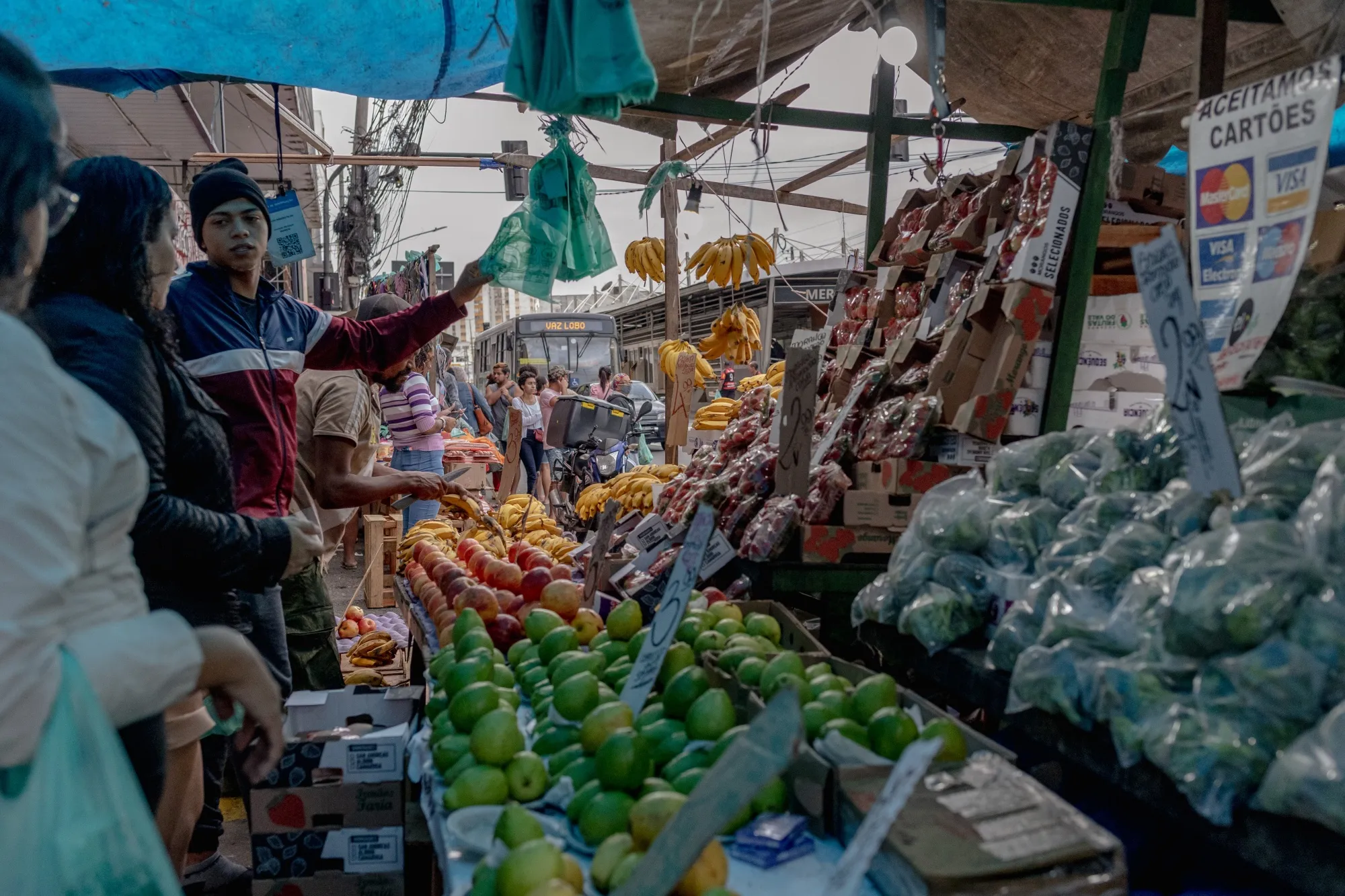 Shoppers at a market in Rio de Janeiro.
