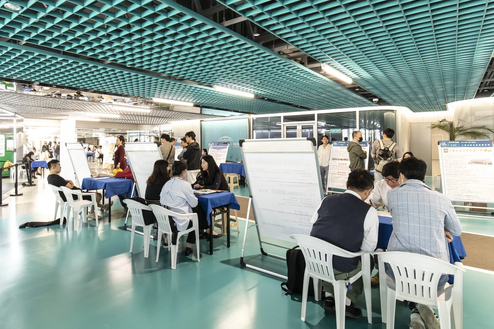 Attendees at a job fair in Shanghai in 2023.