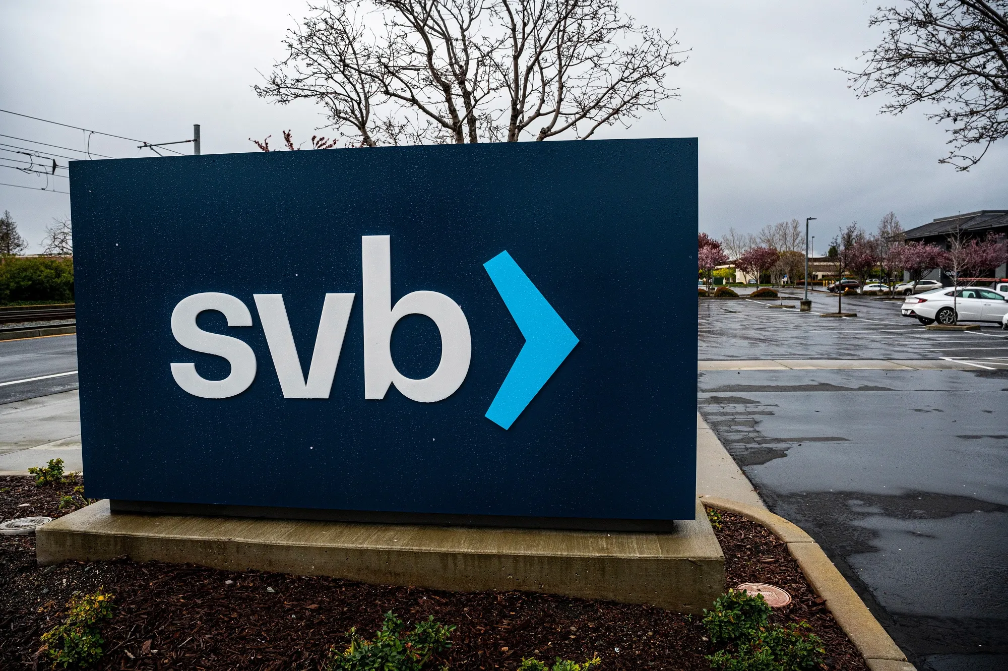 Signage outside Silicon Valley Bank headquarters in Santa Clara, California.