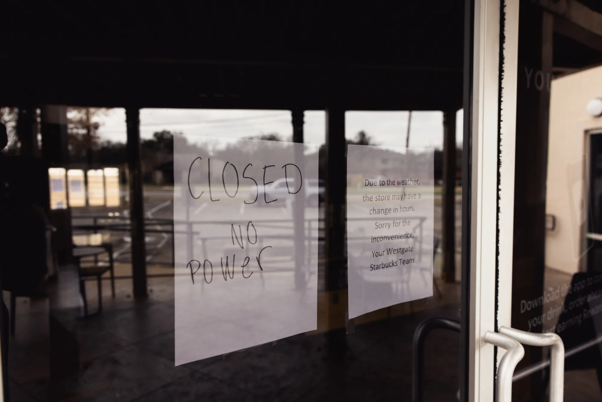 A "Closed No Power" sign at a Starbucks location following a winter storm in Austin, Texas,&nbsp;on&nbsp;Feb 3.&nbsp;