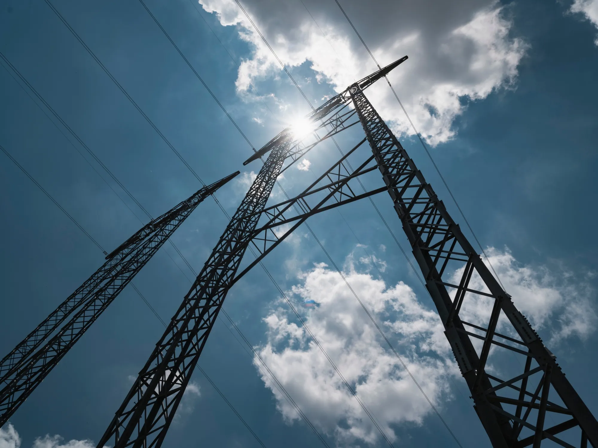 Power transmission lines near Austin, Texas.
