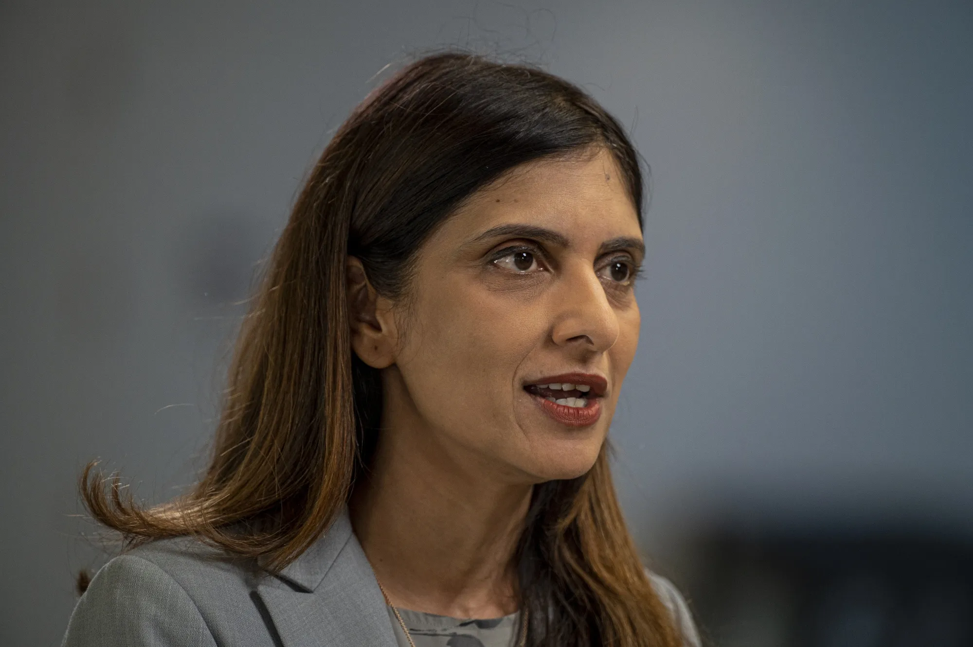 Vasu Jakkal, vice president of Microsoft security, compliance, identity and management,&nbsp;during a Bloomberg Technology television interview last year.&nbsp;