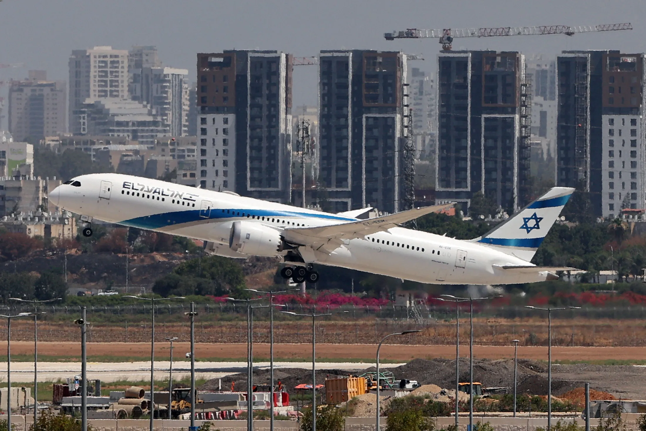 An El Al aircraft takes off from Ben Gurion Airport.