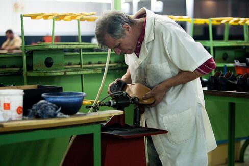A shoe factory in Felgueiras, Portugal, on Dec. 18, 2013.