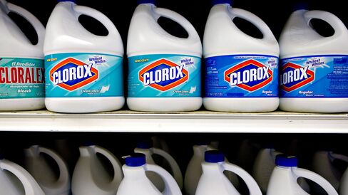 Clorox bleach bottles in a supermarket in New York City.