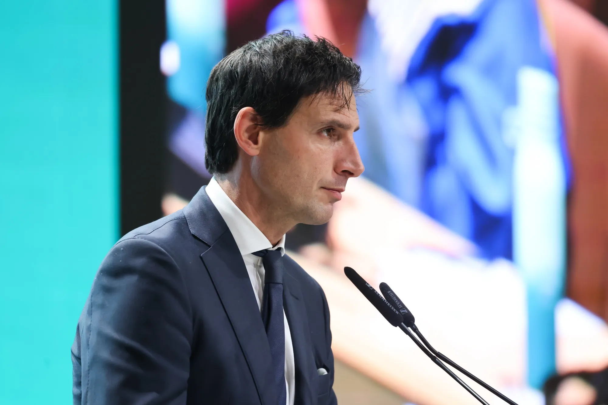 Wopke Hoekstra, climate commissioner for the European Union, at the COP29 climate conference in Baku, Azerbaijan. Hoekstra said a draft of COP29 agreements presented Thursday morning were&nbsp;“unacceptable.”