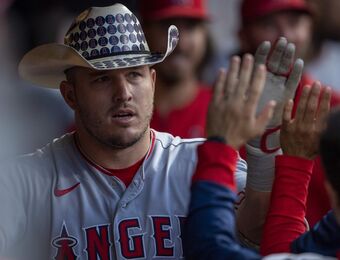 relates to Angels Star Trout Homers in 7th Straight Game, 1 Shy of Mark