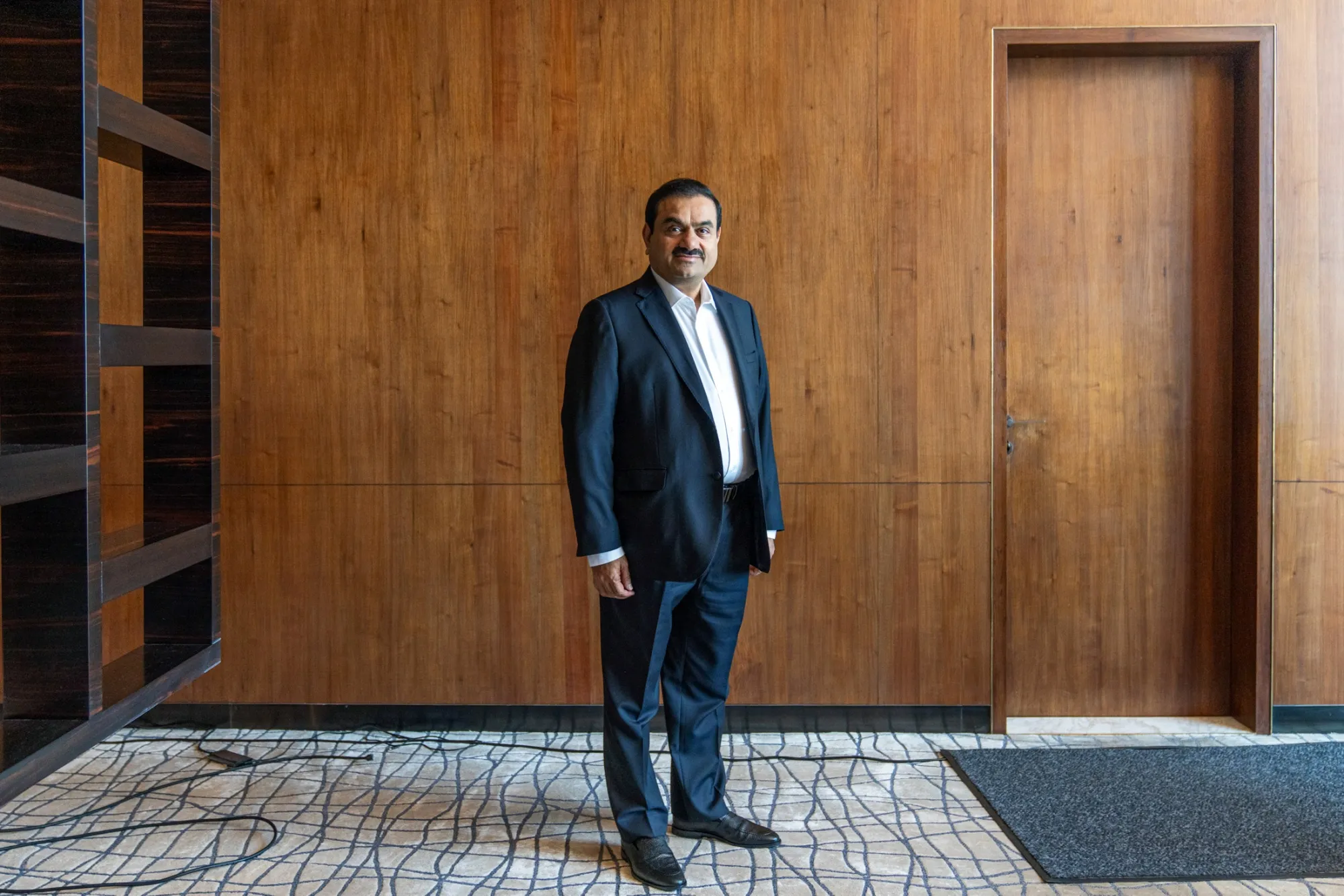 Gautam Adani, chairman of Adani Group, at the company's headquarters in Ahmedabad, Gujarat, India, on Saturday, May 25, 2024.
