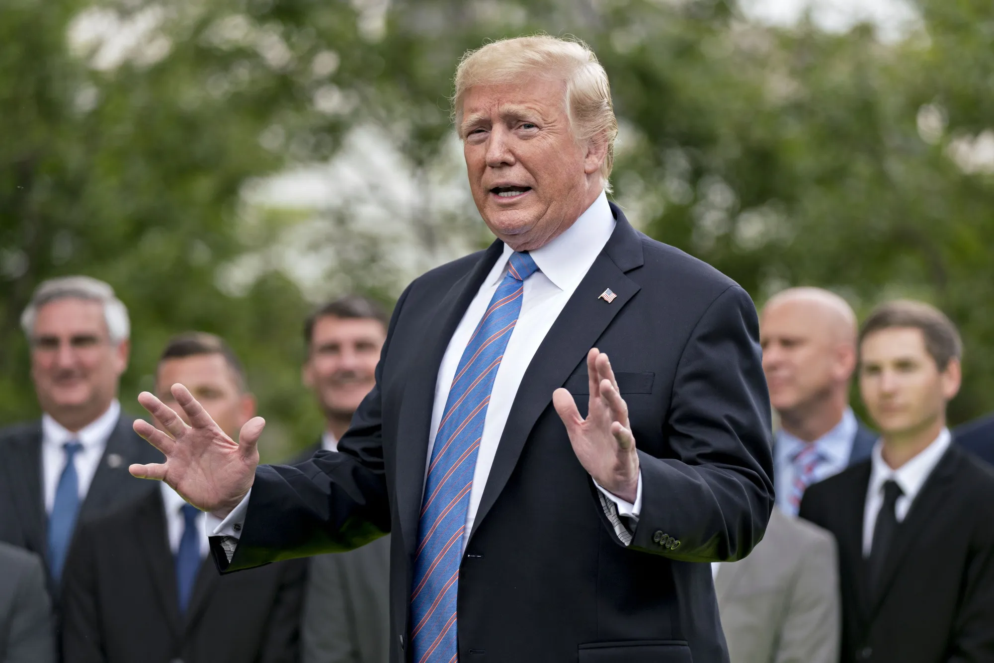 President Donald Trump speaks at the White House in Washington on June 10, 2019.