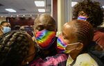 People embrace inside the Botswana High Court in Gaborone&nbsp;on Nov. 29.