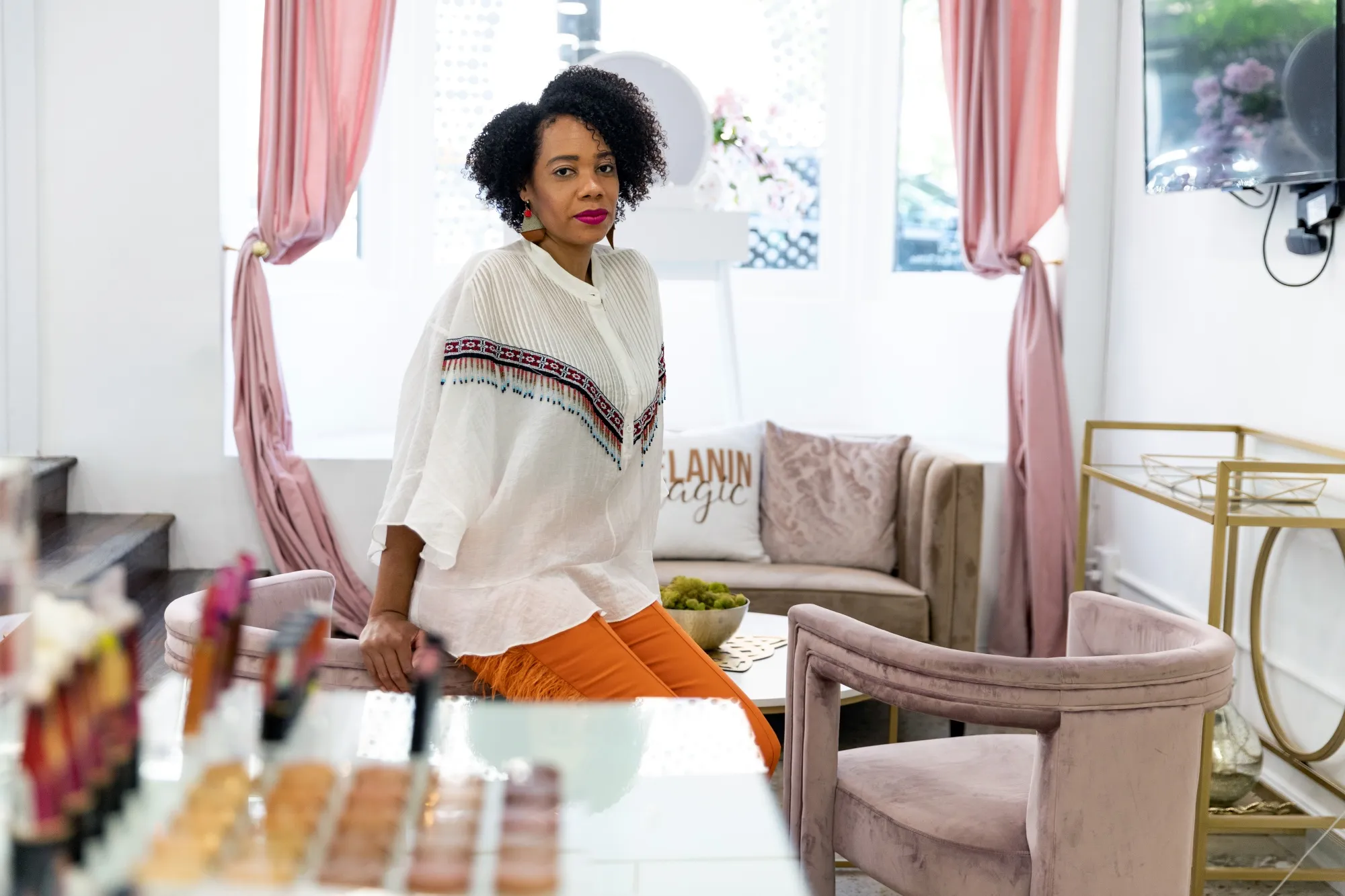 Product Junkie founder Amaya Smith at&nbsp;Brown Beauty Co-Op in Washington, D.C., on June 22.