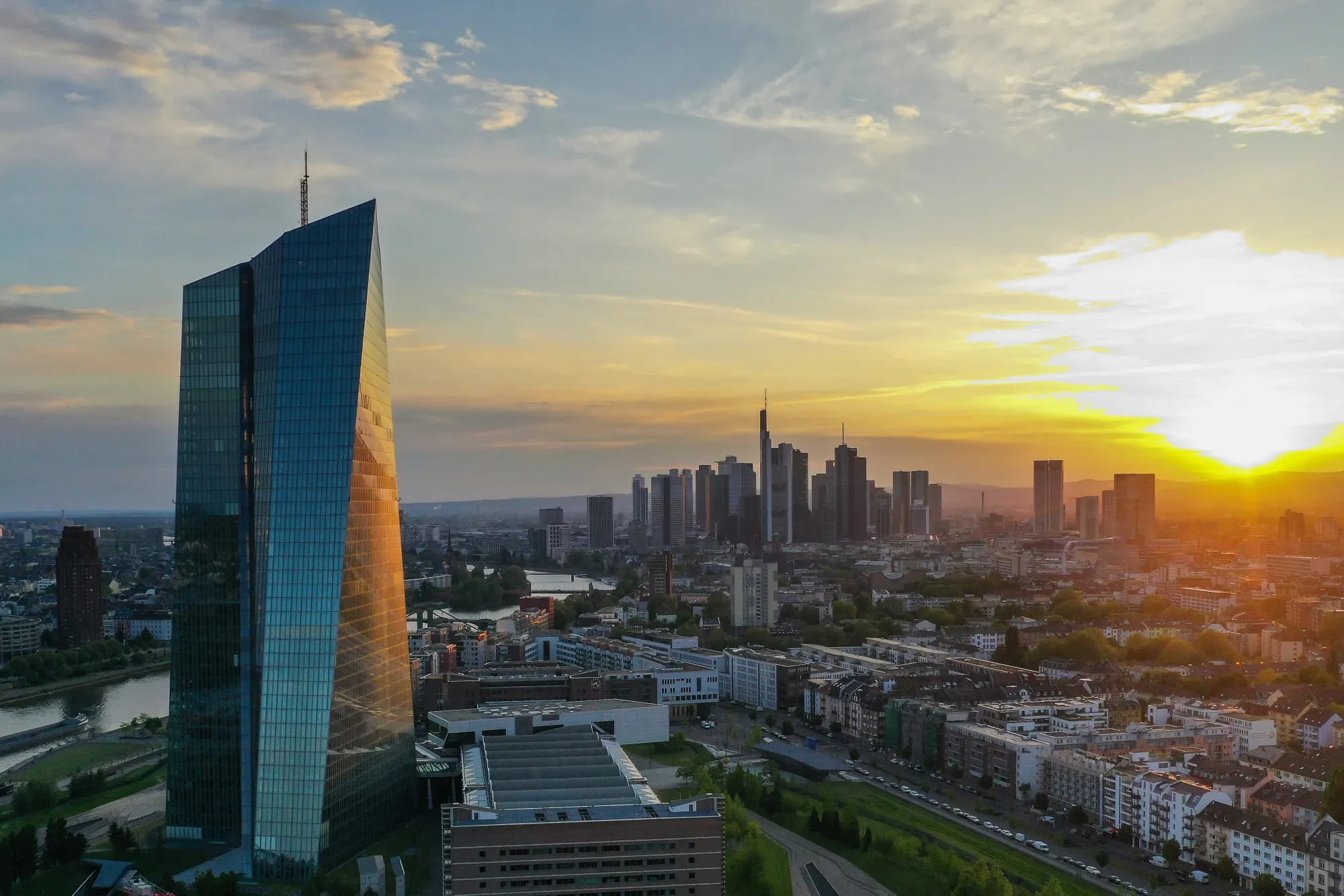 The European Central Bank headquarters in Frankfurt, Germany.