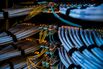 High End Data Cables Feed Into Servers