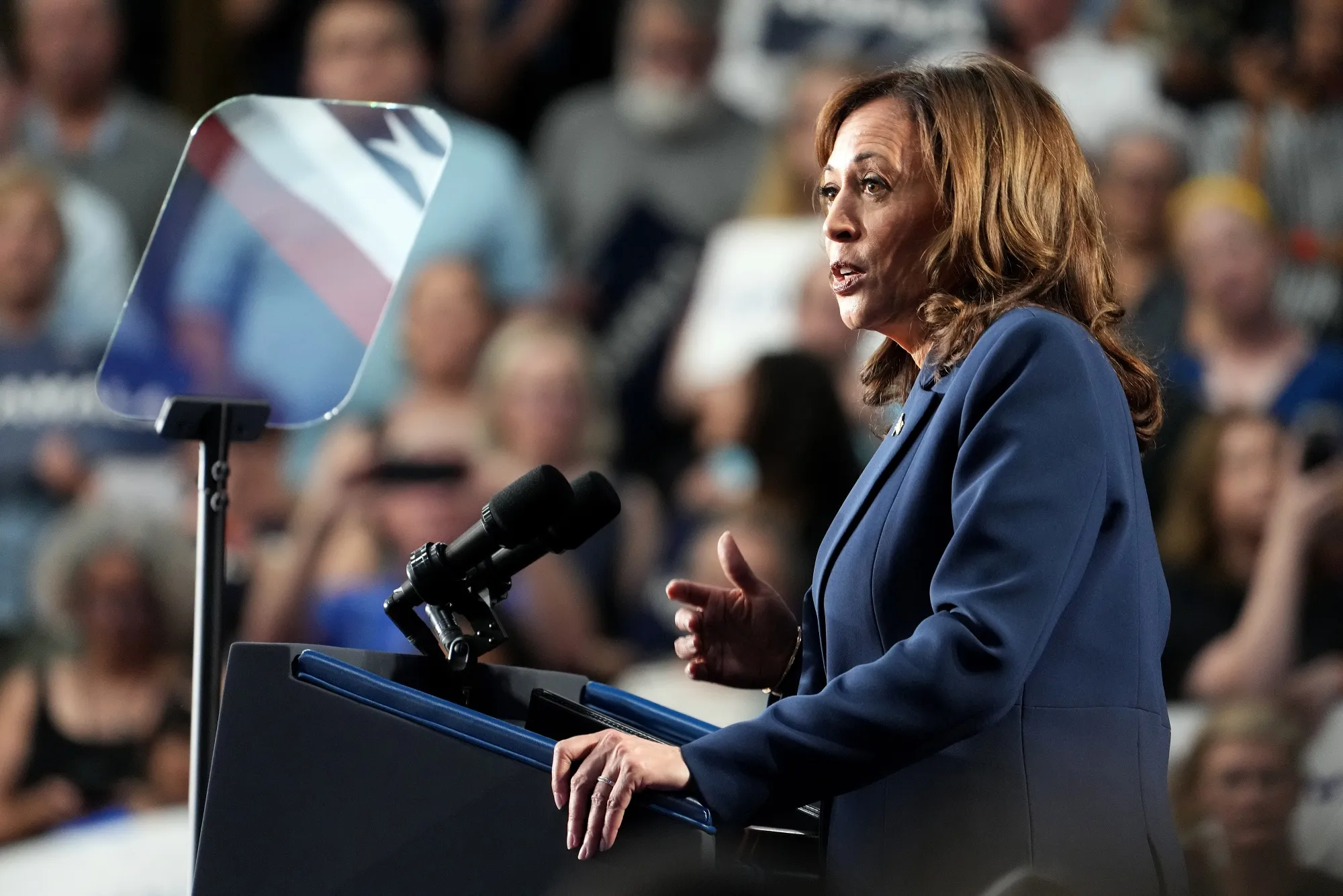 Kamala Harris during a campaign event in Milwaukee, Wisconsin, on July 23.