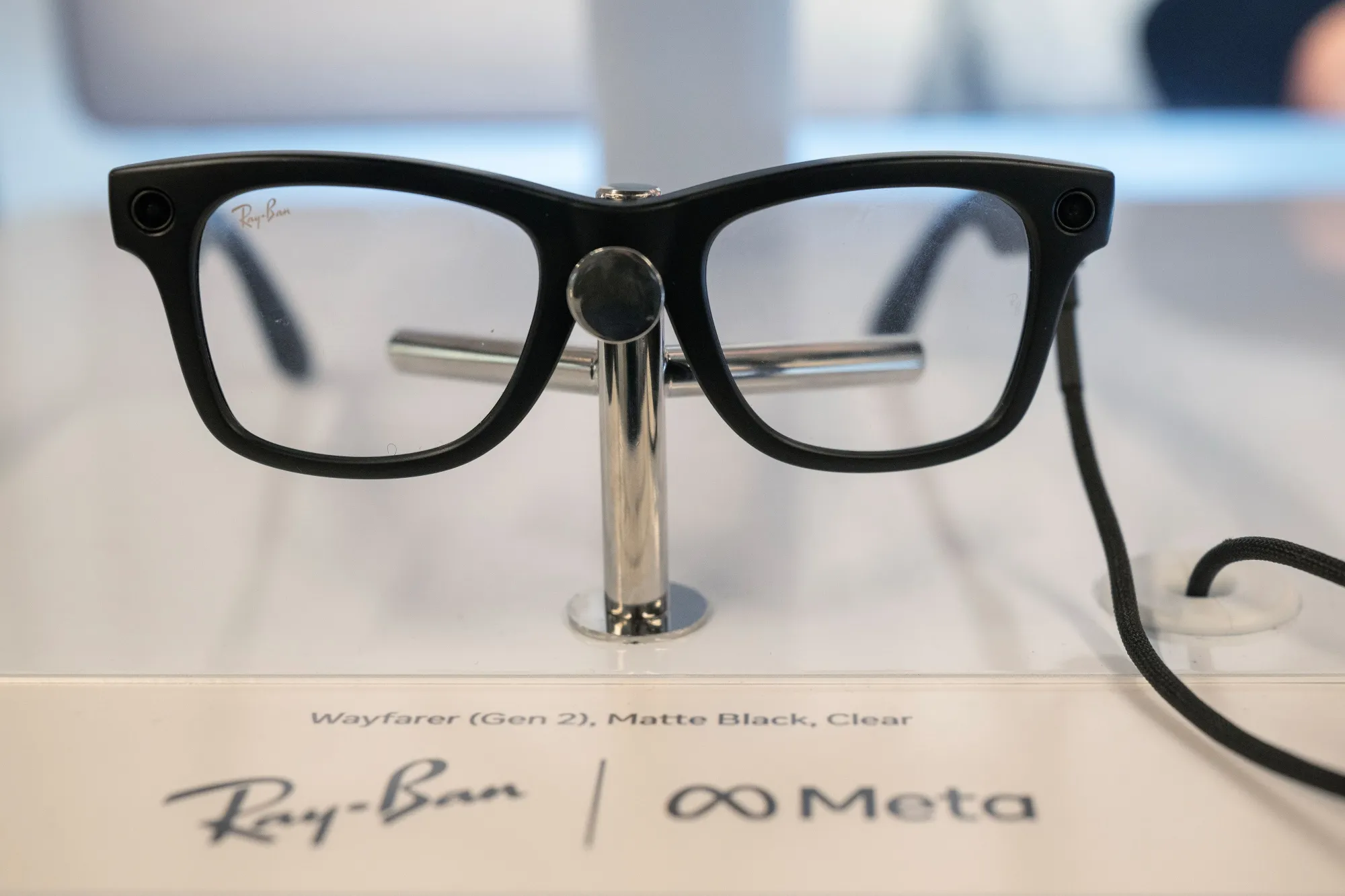Meta Ray-Ban Gen 2 AI glasses at a Best Buy store.