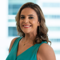 Stylized headshot in Bloomberg office of Karishma Vaswani