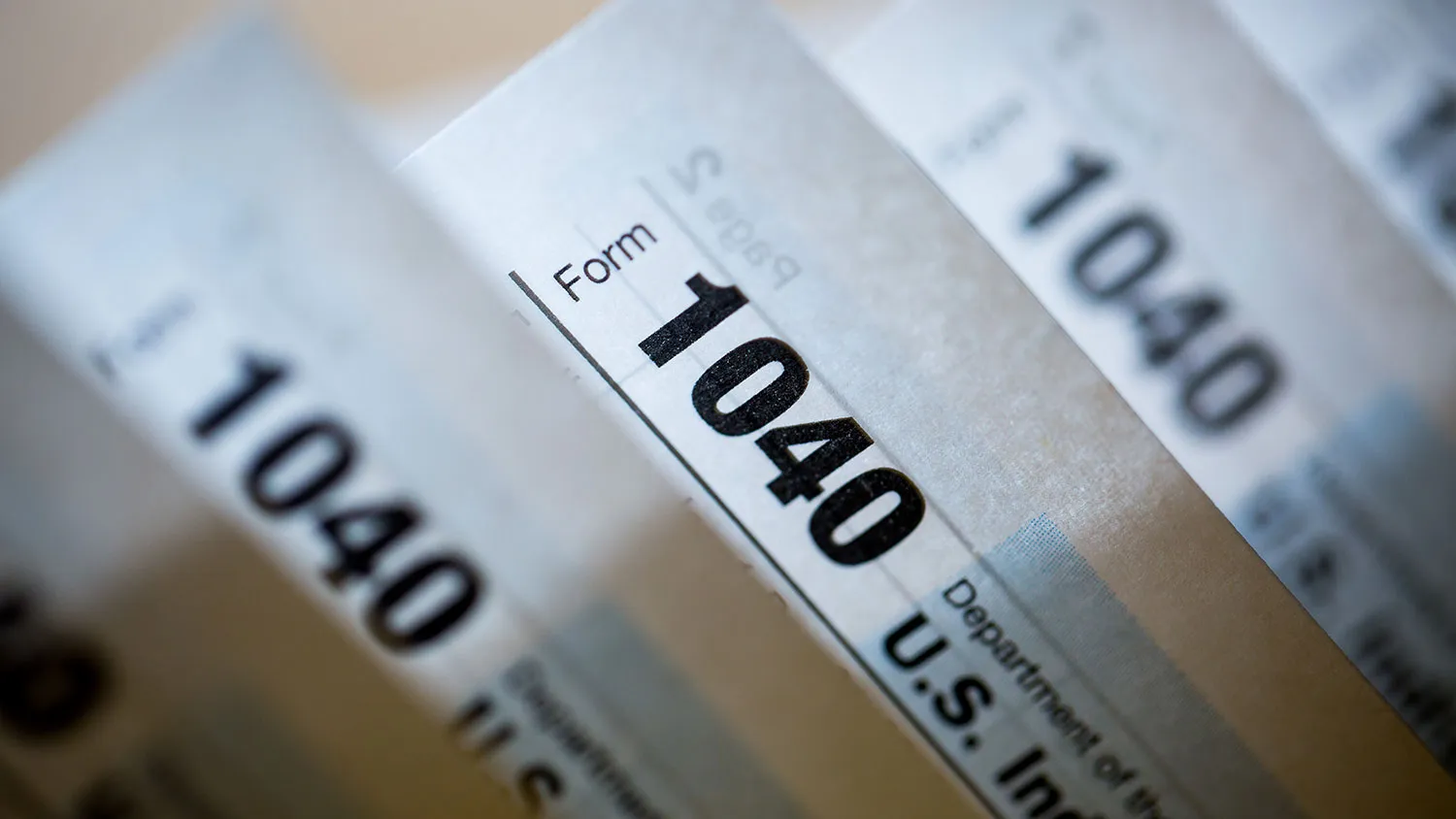 U.S. Department of the Treasury Internal Revenue Service 1040 Individual Income Tax forms for the 2015 tax year are seen in this arranged photograph taken in New York on Feb. 17, 2016.
