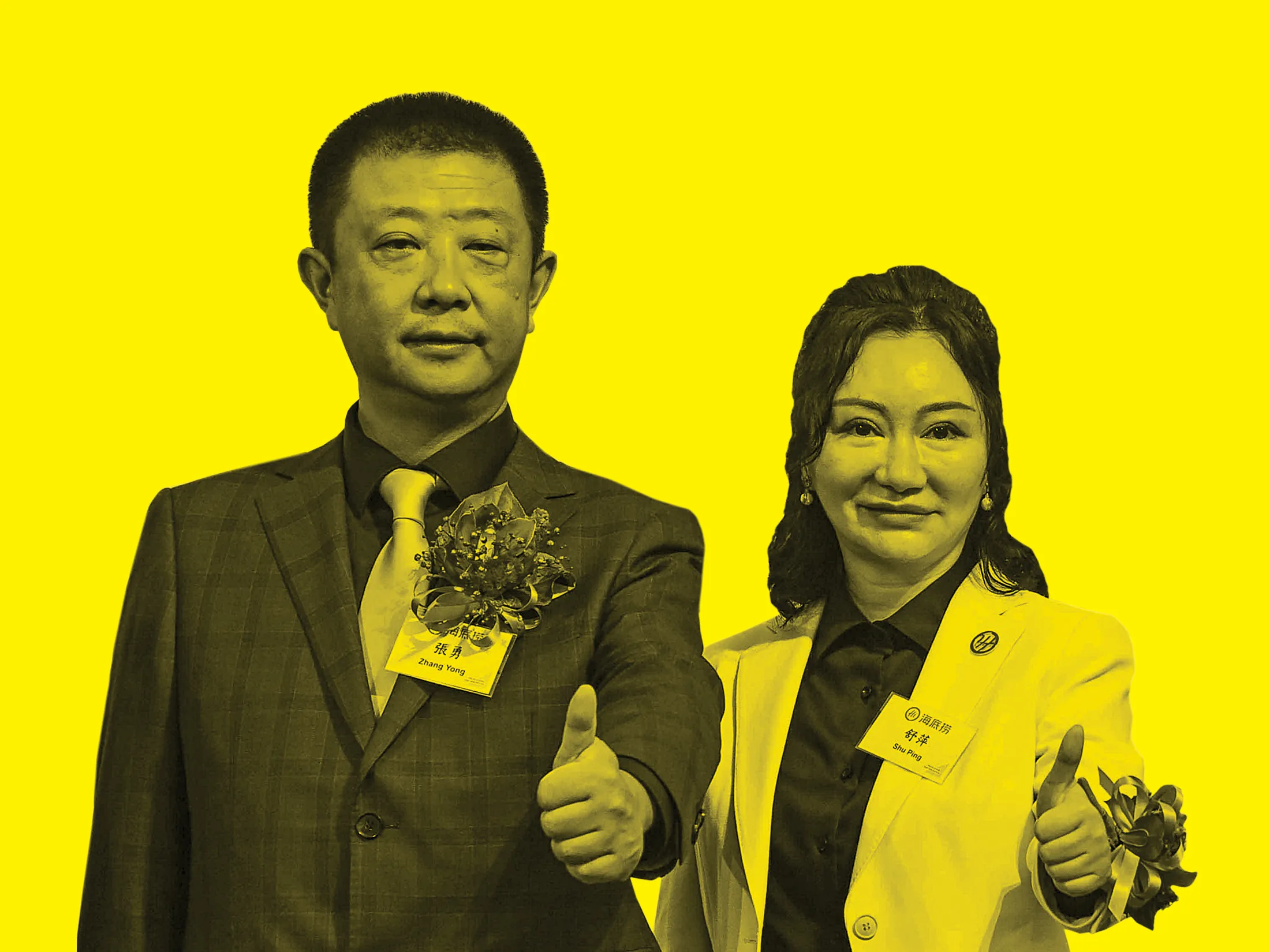 (From left) Zhang Yong and Shu Ping, ­founders of Haidilao ­International ­Holding Ltd.