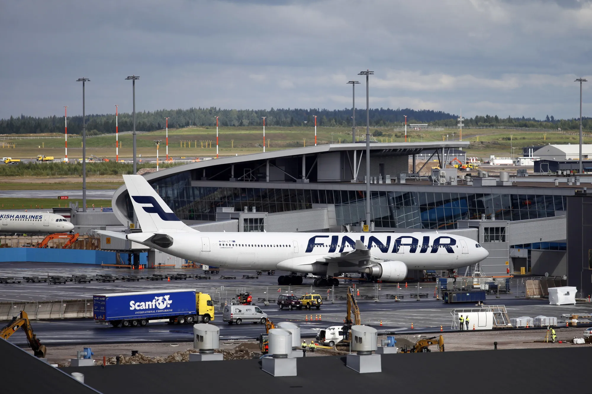 A&nbsp;Finnair passenger jet at Helsinki-Vantaa airport in Helsinki.