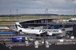 A Finnair passenger jet at Helsinki-Vantaa airport in Helsinki.