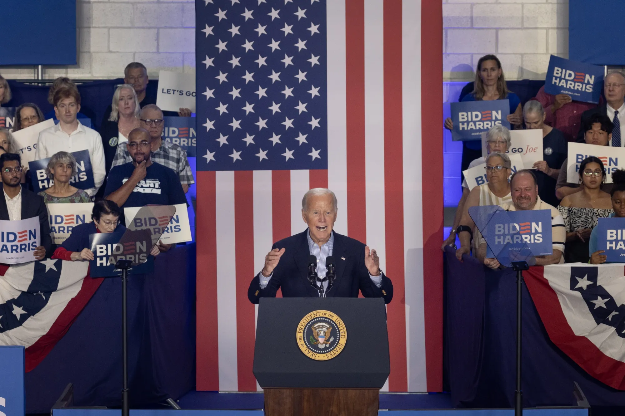 US President Joe Biden in Madison, Wisconsin.