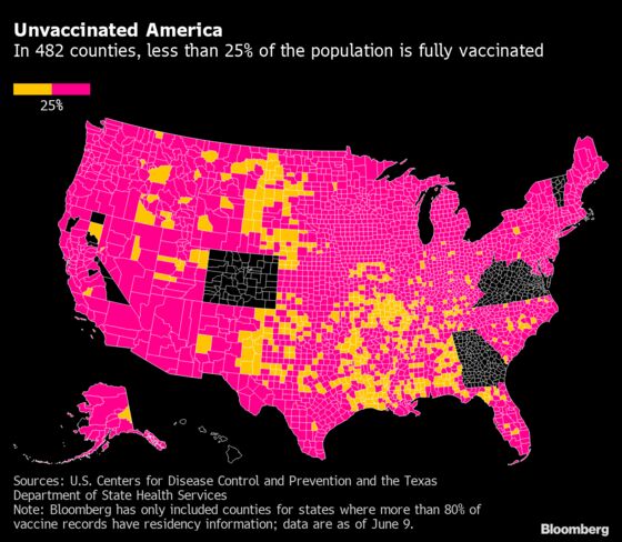 Delta Variant Gains Steam in Undervaccinated U.S. Counties