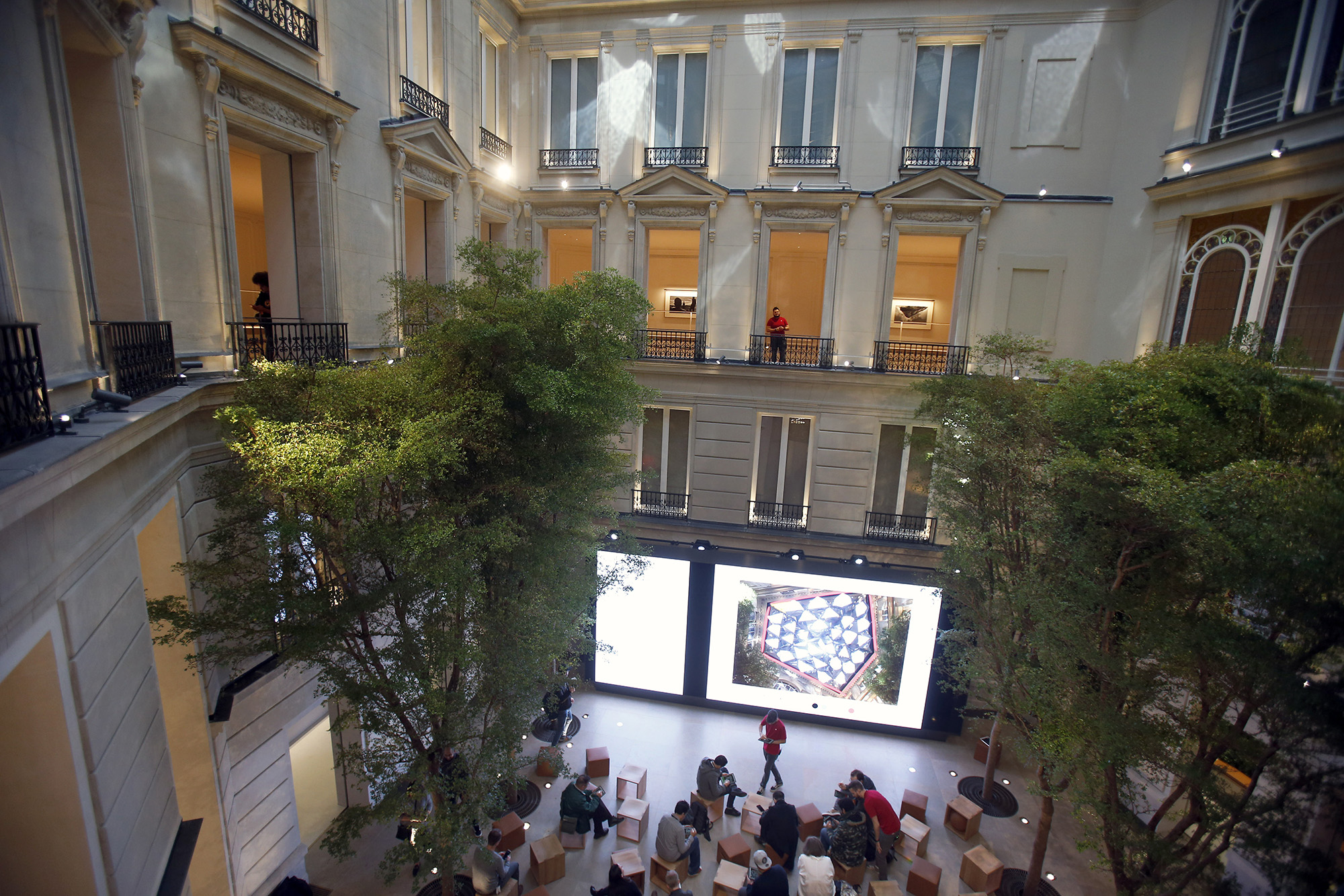 Interior of the Apple store on Champs-Elysees in Paris.