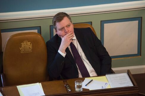 Sigmundur David Gunnlaugsson in Reykjavik on Monday.