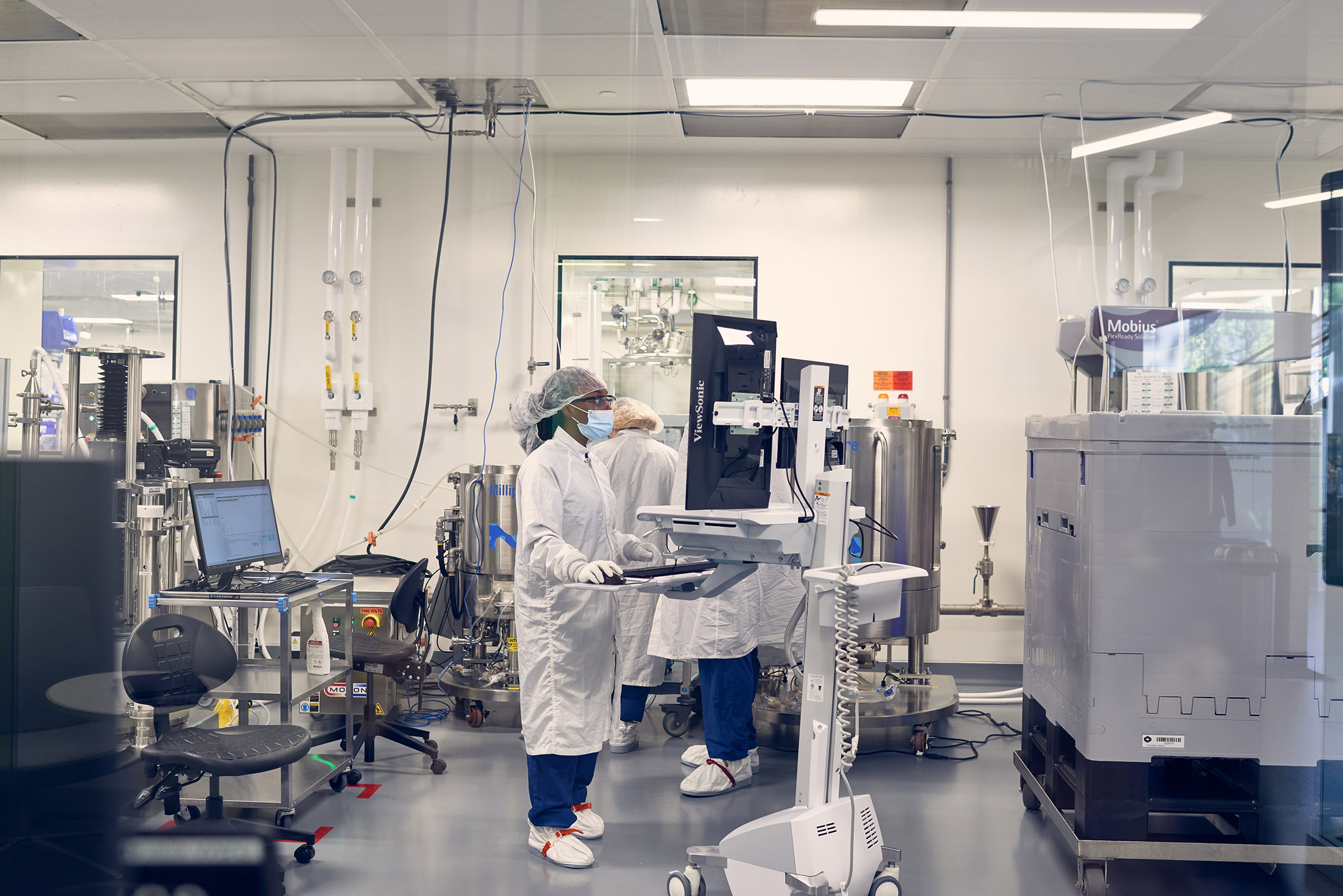 A clean room at Moderna’s plant in Massachusetts.