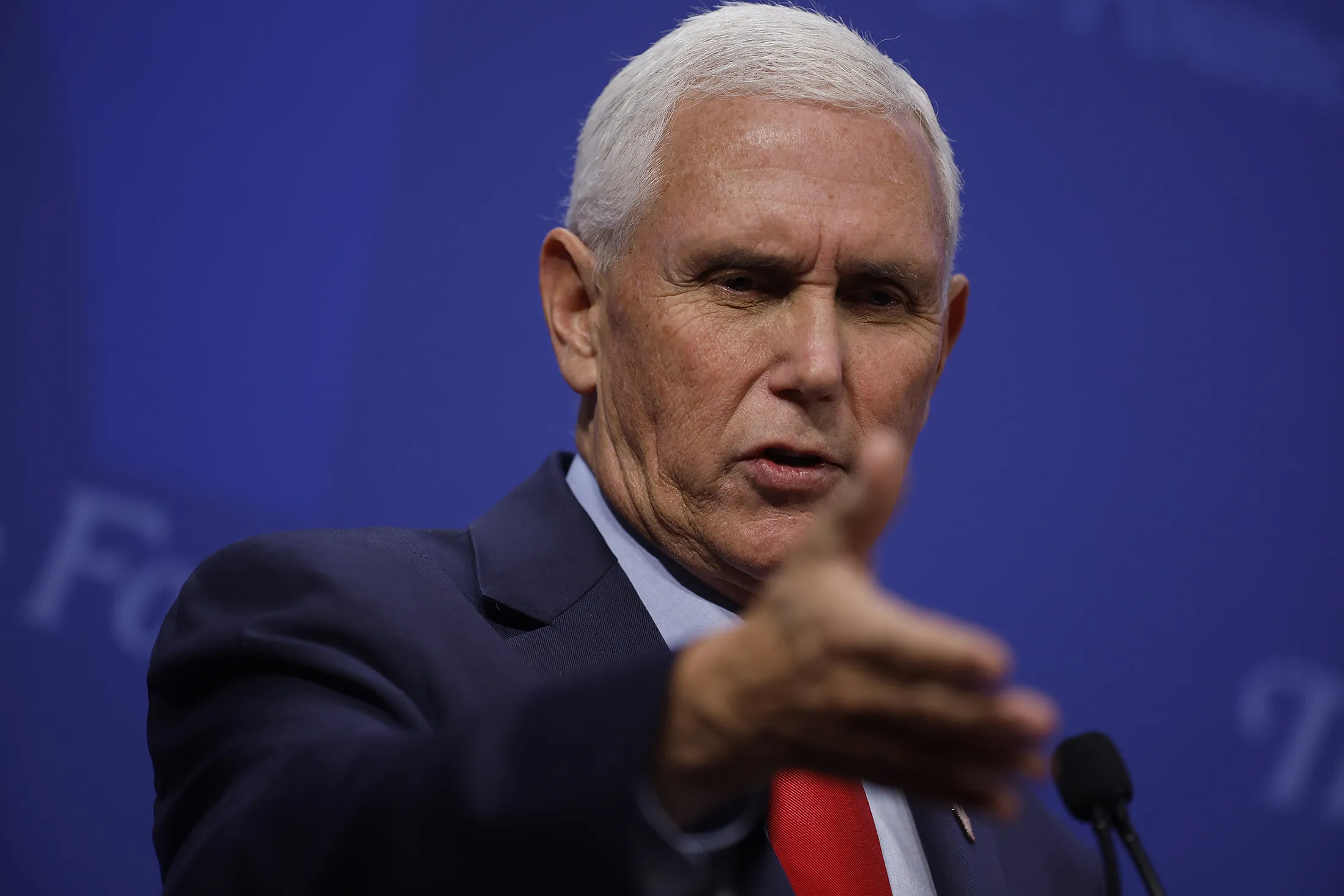 Mike Pence speaks during an event to promote his new book in Washington, D.C., earlier in October.