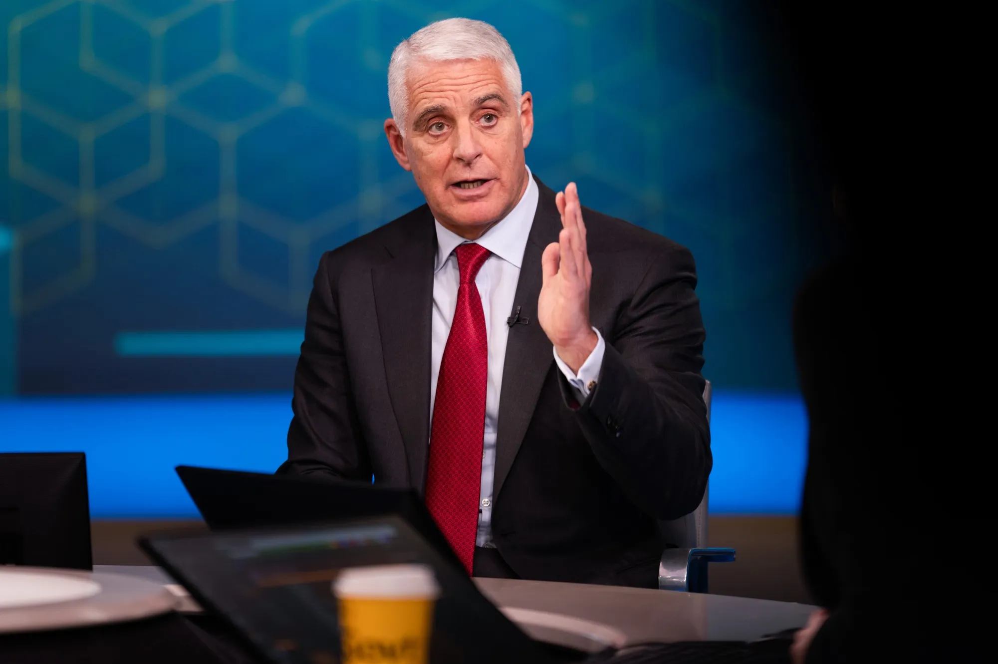 Andrea Orcel during a Bloomberg Television interview in London.