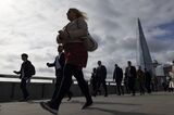 City of London Commuters Ahead Of U.K. Employment Figures