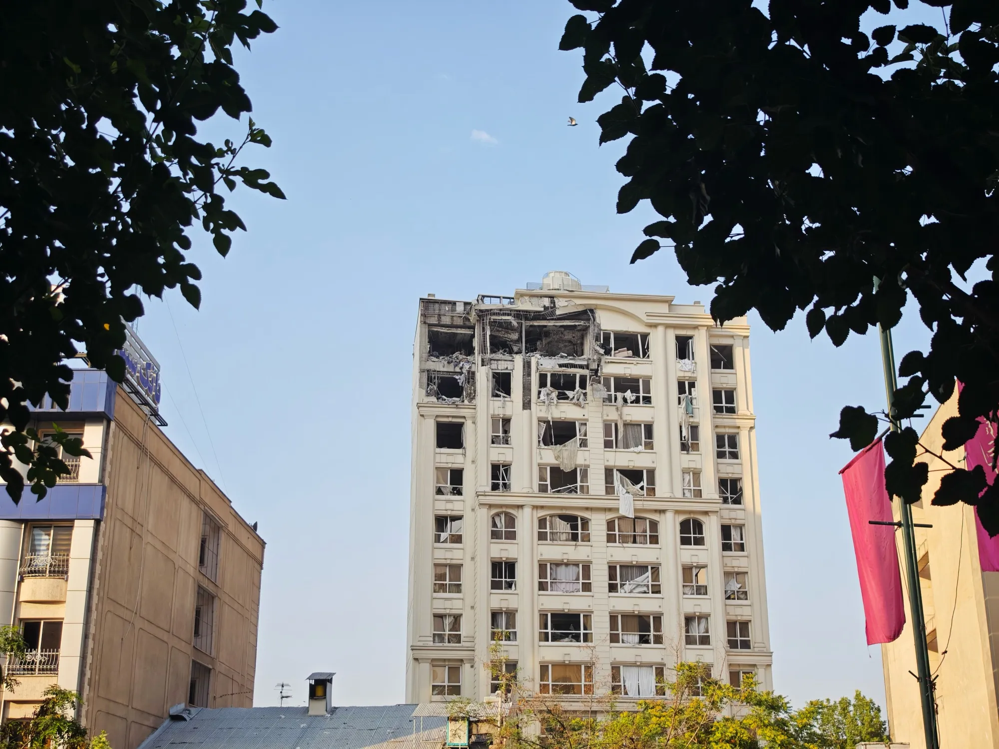 A damaged building&nbsp;following Israeli airstrikes in Tehran on June 13.