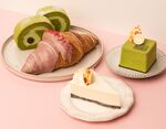 Matcha rolls and tiramisu, a glazed croissant, and&nbsp;white sesame cheesecake at Wa Cafe in Covent Garden.&nbsp;