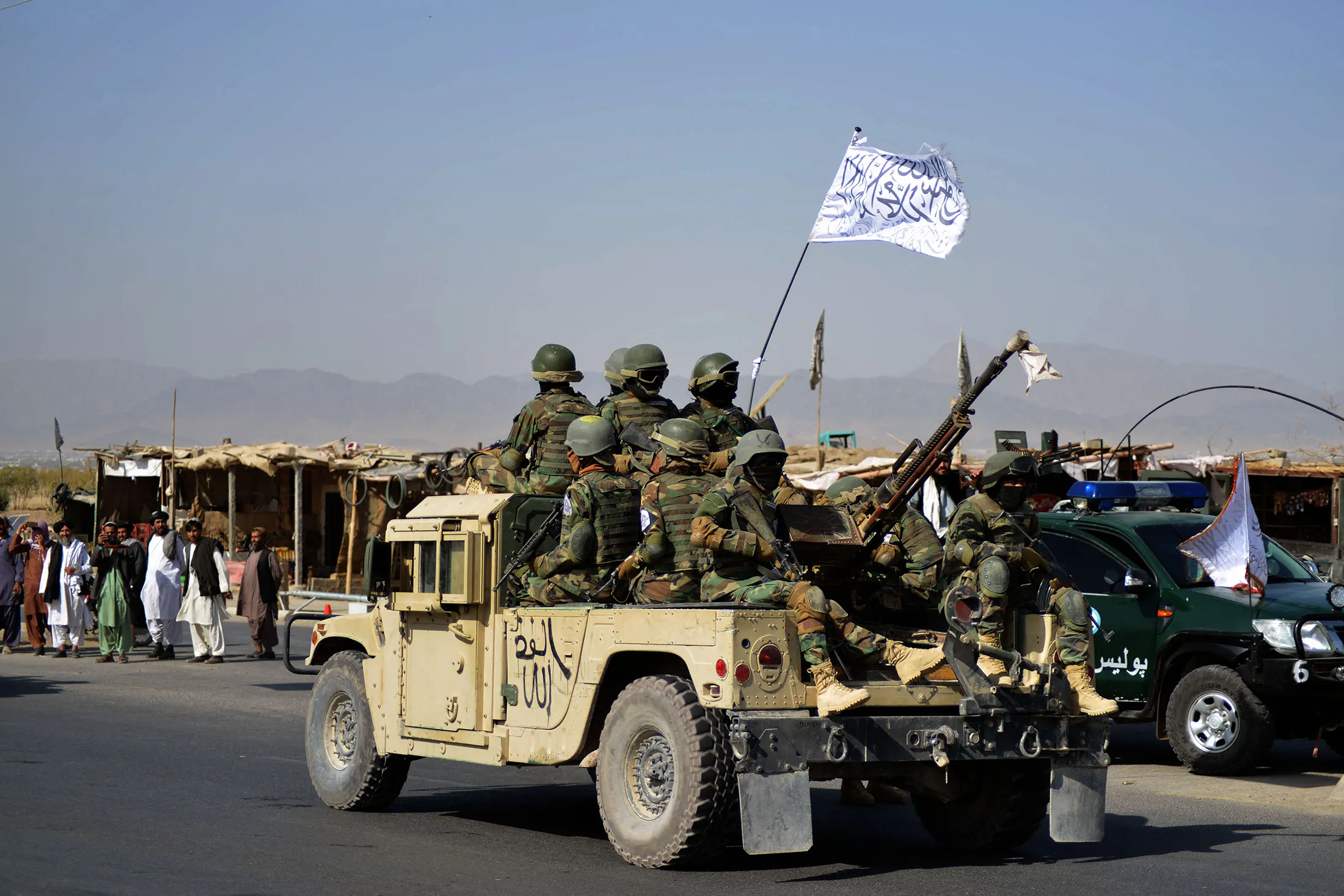 A Taliban military parade of the Al-Badr unit in Kandahar on Nov. 8.