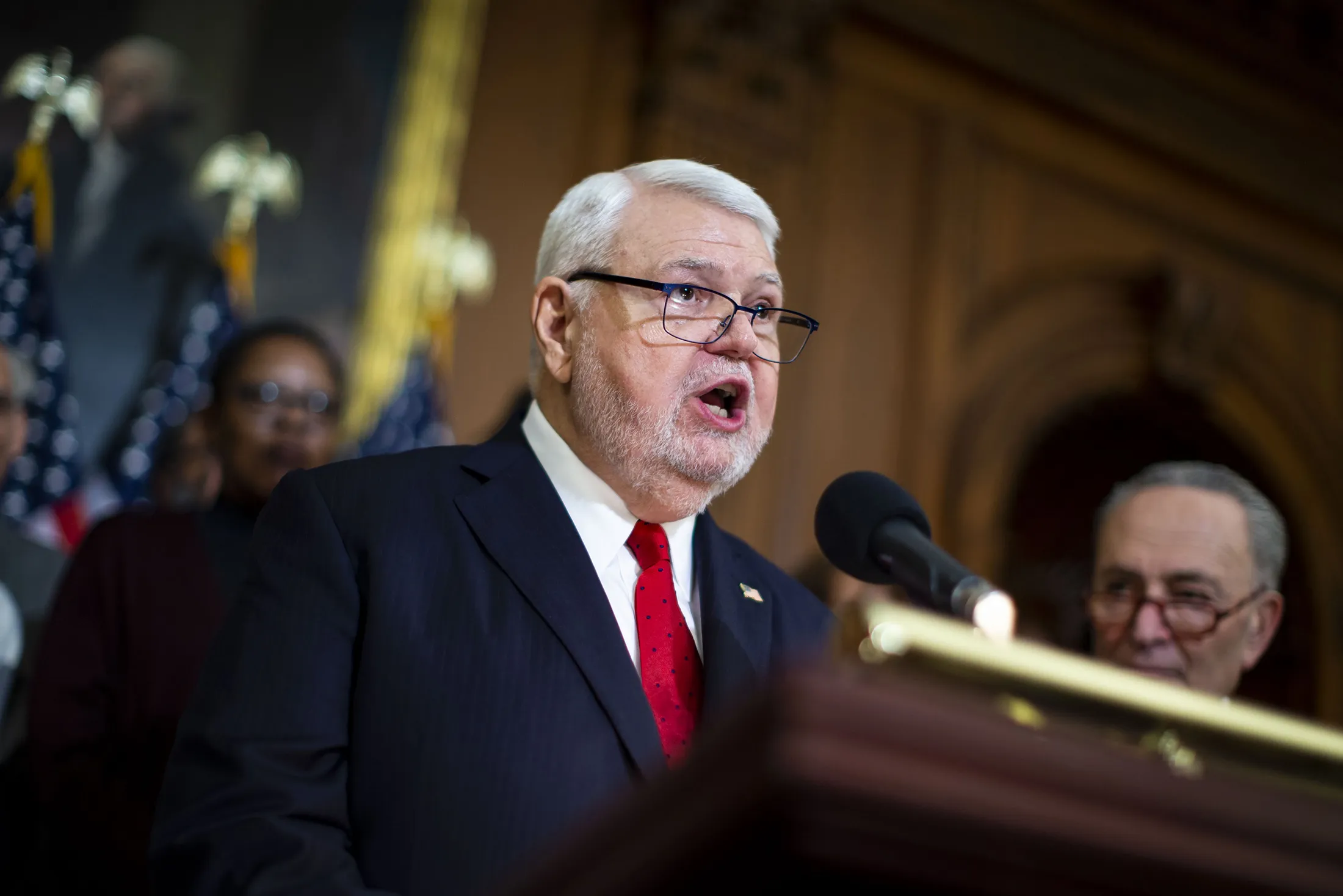 J.&nbsp;David Cox, national president of the American Federation of Government Employees (AFGE), speaking&nbsp;during a news conference on Jan. 9, 2019, about&nbsp;the partial government shutdown and furloughed federal workers.