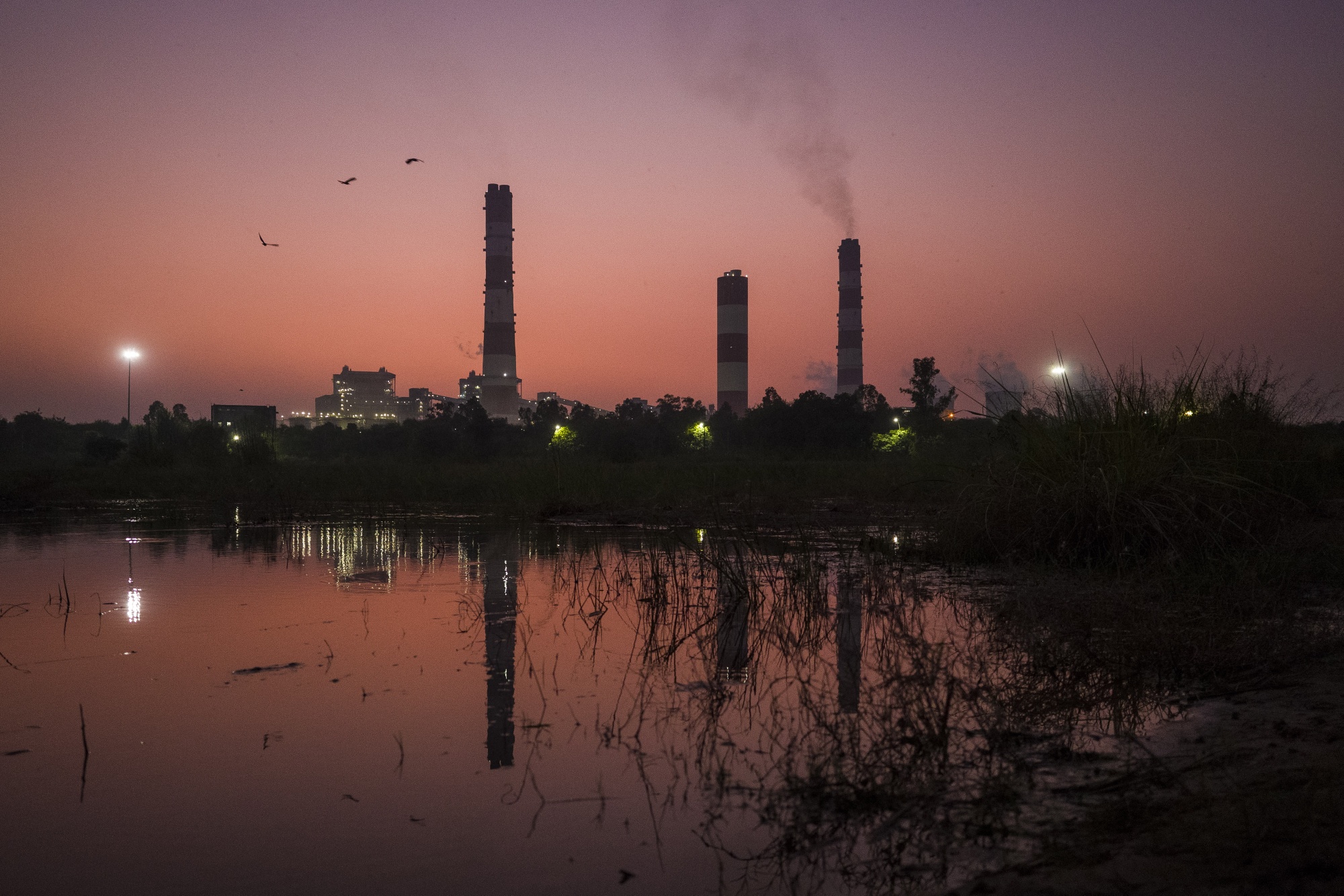 A coal-fired power plant in Gautam Budh Nagar district, Uttar Pradesh, India