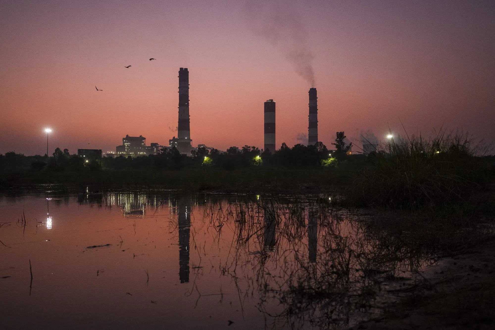 A coal-fired power plant in Gautam Budh Nagar district, Uttar Pradesh, India