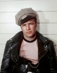 Marlon Brando in <em>The Wild One</em>, 1953.