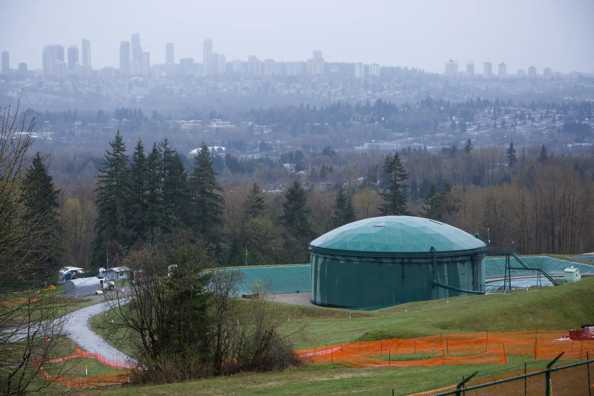 An oil tank near the Trans Mountain pipeline expansion site in Burnaby, British Columbia.