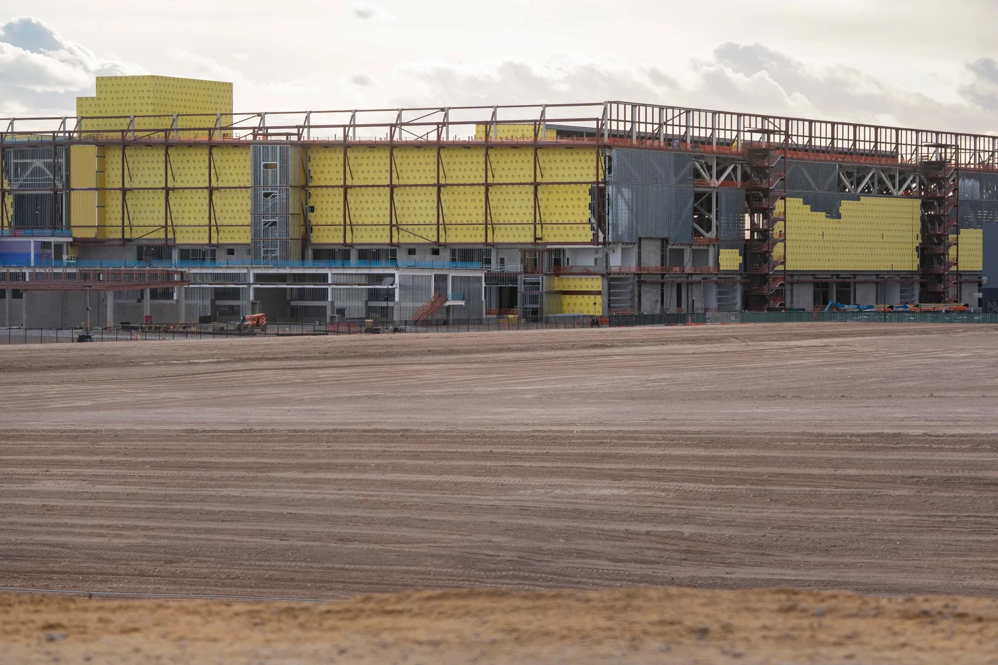 A new section of the Taiwan Semiconductor Manufacturing Company fabrication plant under construction in Phoenix in March.