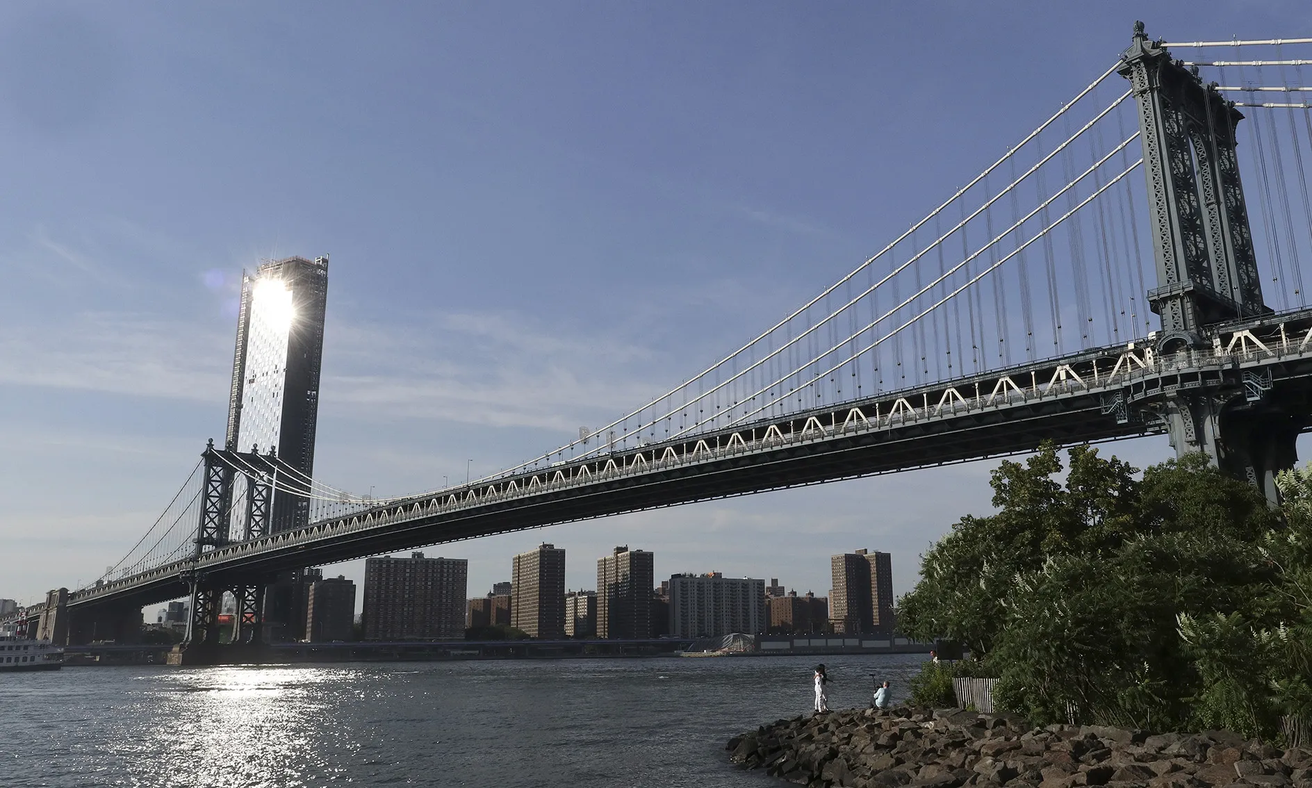 One Manhattan Square next to the Manhattan Bridge in New York City.